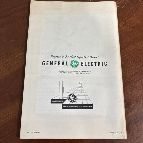 Vintage General Electric Refrigerator Owners Manual Users Guide GE Fridge - Picture 2 of 5